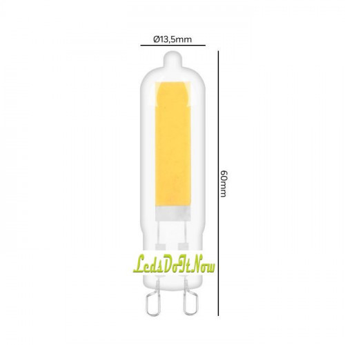 G9 LEDLAMP glas 230V 3,5 WATT lichtbeleving 50Watt dimbaar 2700K
