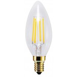 Segula LED lamp | E14 | 4W | Kaars - Kooldraad-ledlamp FLAME helder 4 filament leds 2200K | dimbaar | lichtbeleving 35 Watt