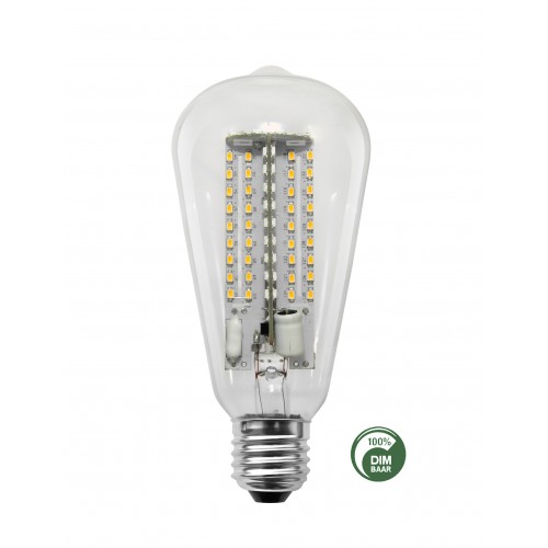 Gooi Luipaard lood AMBIENTE LED lamp | E27 | 6W | Rustika ledlamp FLAME helder 160 leds  dimbaar | lichtbeleving 50-60 Watt 2200K