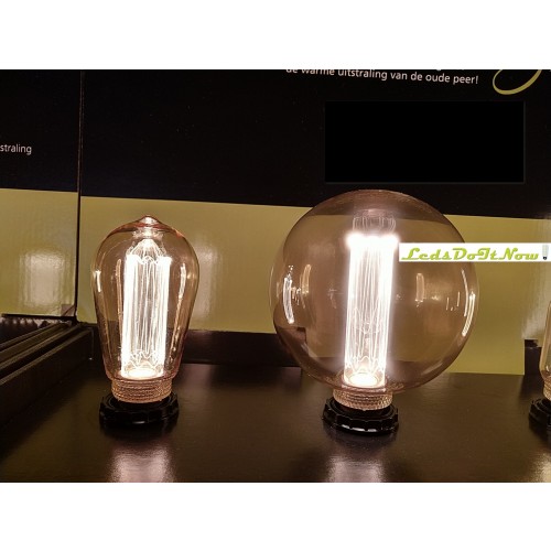 mannelijk onvoorwaardelijk Zeestraat LEDlamp | E27 | 8W | Big Pear 30cm Vintage Design Light Kooldraad-ledlamp  niet verblindend 1800K | dimbaar | lichtbeleving 60 Watt