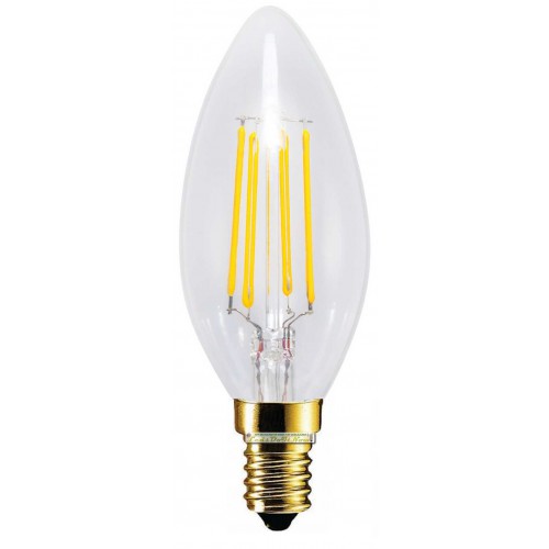 Kan niet Weggooien slachtoffer Segula LED lamp | E14 | 4W | Kaars - Kooldraad-ledlamp FLAME helder 4  filament leds 2200K | dimbaar | lichtbeleving 35 Watt