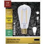 Segula Vintage line LED lamp | E27 | 6W | Rustika Kooldraad-ledlamp FLAME helder 4 long filament leds 2200K | dimbaar | lichtbeleving 50 Watt